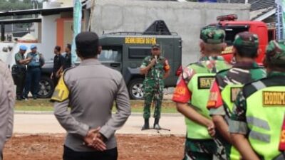 Kodim 0509/Kabupaten Bekasi Gelar Apel Pam Waskita Jelang Kunjungan Kerja Presiden