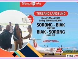 Bupati Markus Mansnembra Resmikan Rute Penerbangan Sorong-Biak, Dorong Akses Pariwisata Biak Numfor