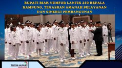 Bupati Biak Numfor Lantik 249 Kepala Kampung, Tekankan Pentingnya Amanah dan Pembangunan Inklusif