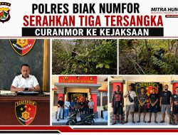 Polres Biak Serahkan Tiga Tersangka Curanmor ke Kejaksaan